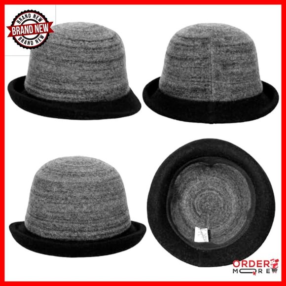 Wool Bucket Hat Packable Vintage Cloche Winter Fashion One Size main image 6